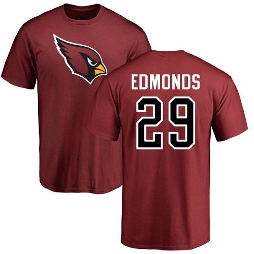 Arizona Cardinals Men Maroon Chase Edmonds Name And Number Logo NFL Football #29 T Shirt